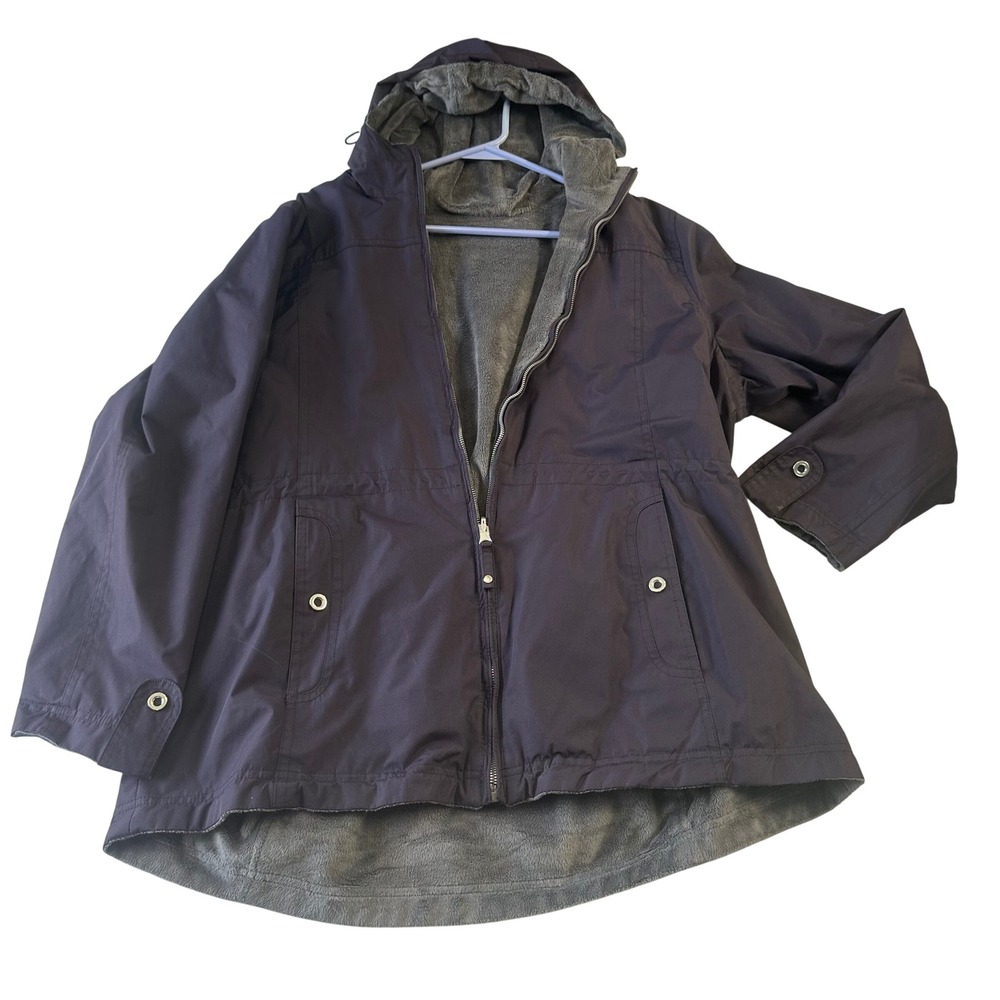 Free Country Purple Hooded Faux Fur Lined Jacket Women 1X FC-2 42003890
